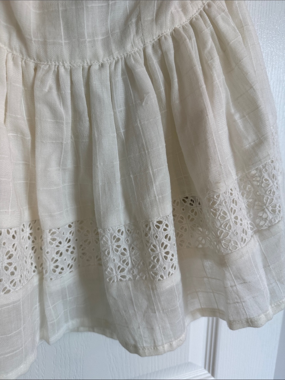 NWT L’America white cotton peplum tank - Picture 2 of 7